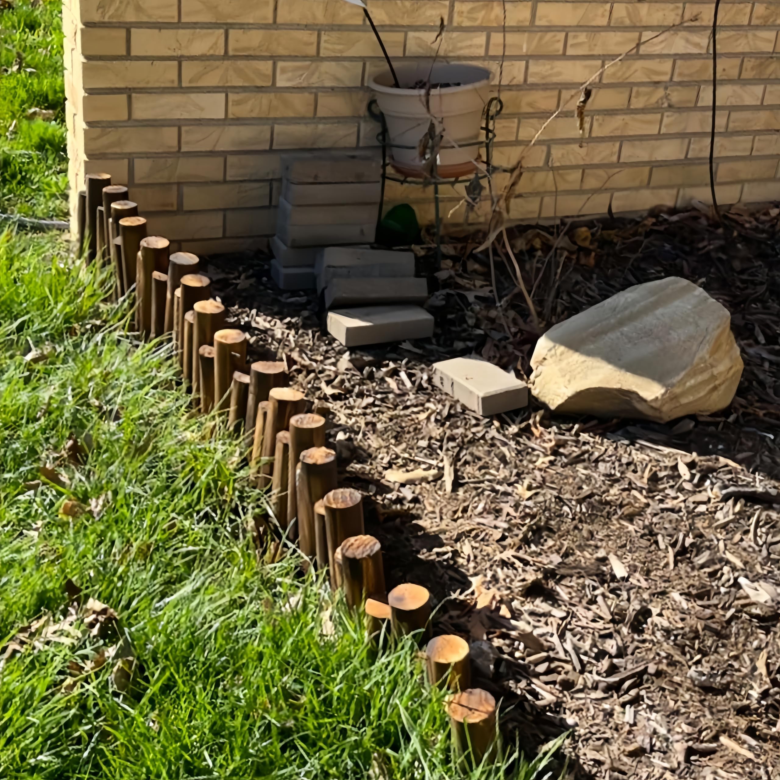 Log Boder Natural Log Border Garden Garden Log Edging Durable, Flexible, And