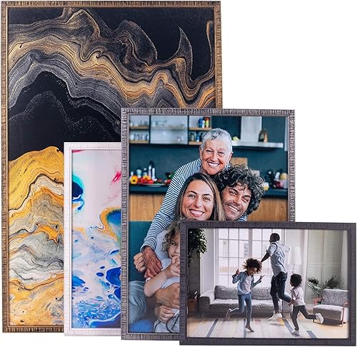 Miniatura 9 de Marco de madera maciza envejecida blanca de 10 x 10 pulgadas de ancho de 0.75 pulgadas  Profundidad interior de 0.5 pulgadas  Marco blanco Kingsley