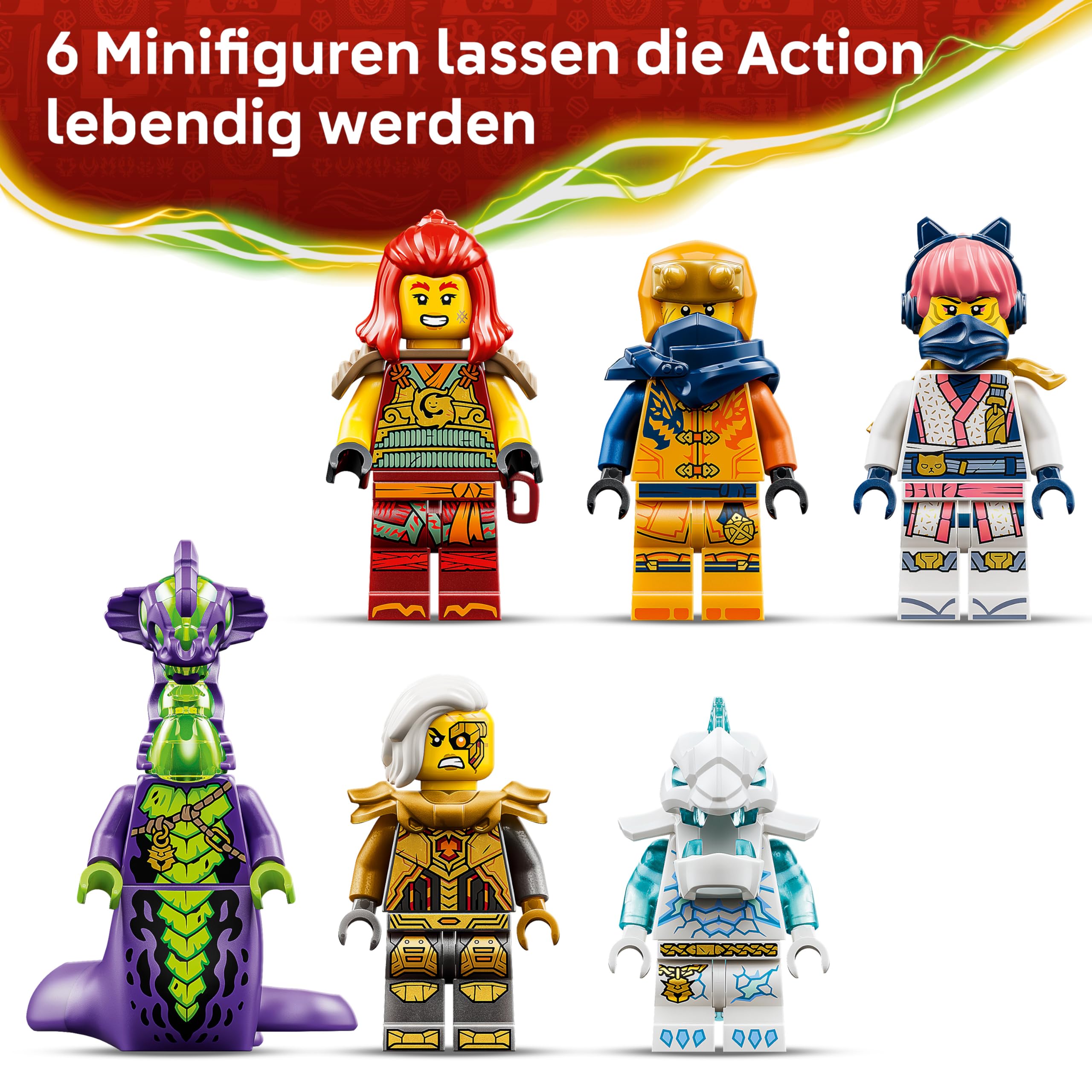 LEGO NINJAGO Wyldfyres Drachenmech - 2-in-1 Ninja-Actionfigur mit Mech von Kaiserin Beatrix und 6 Minifiguren - Geschenkidee zum Geburtstag für Jungen ab 9 Jahren und Fans - 71868