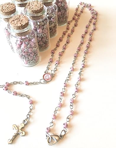 Miniatura 5 de YRP 12 X Nuevo Rosario Primera Comunión Bautismo Comunión RECUERDOS DE BAUTIZO Rosa/Plata