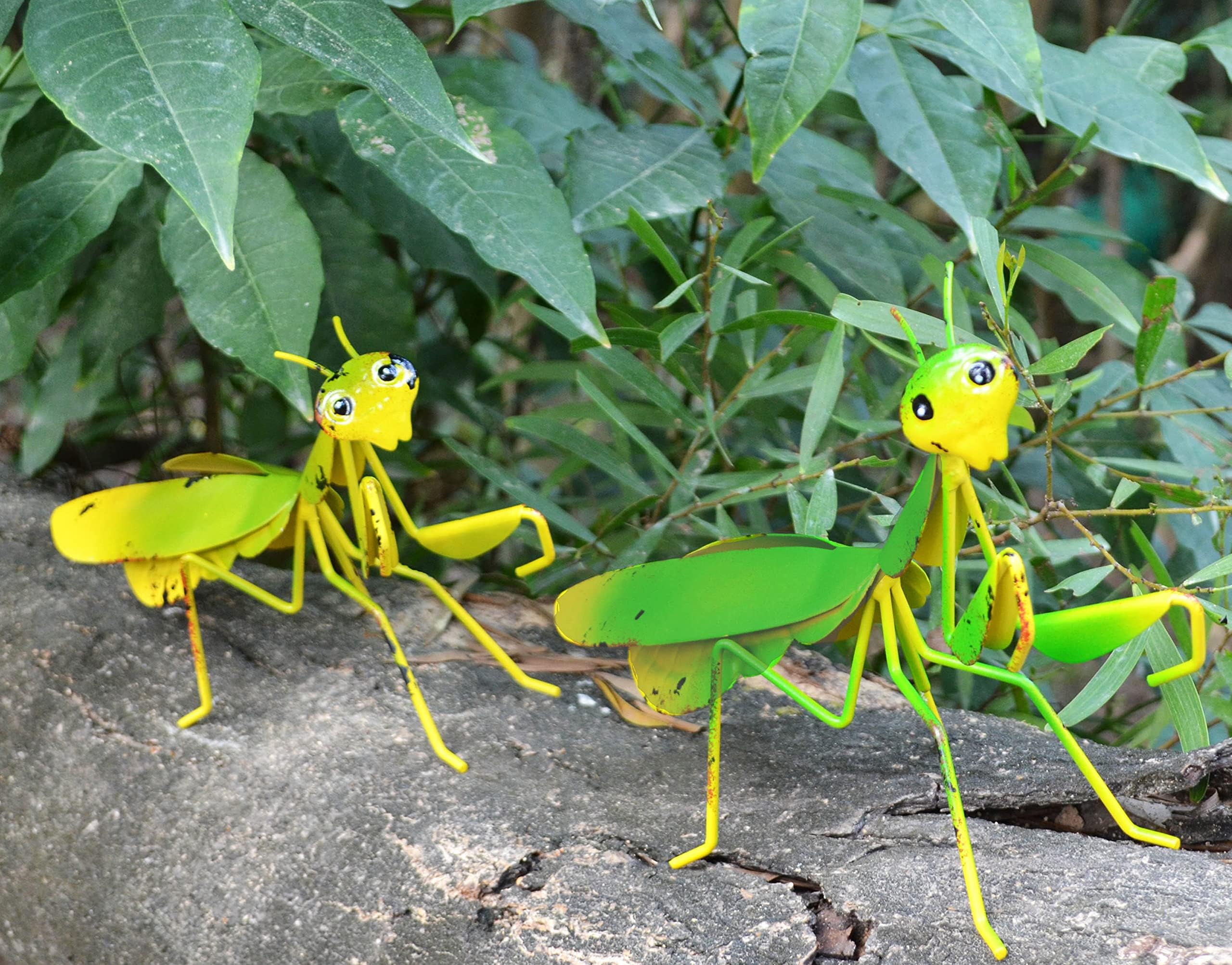 GIFTME 5 Metal Mantis Garden Yard Art Decor Set of 2 Lawn Patio Tree Ornaments Sculpture