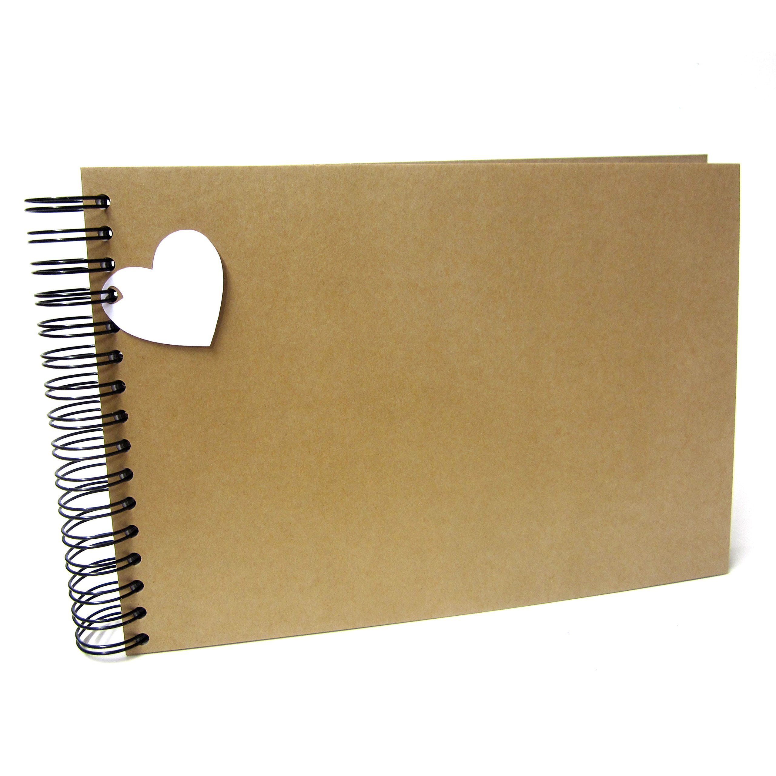 Scrapbook Wonderland Kraft, Brown Blank A4/A5 Scrapbook Vintage Kraft, Photo Album, Guestbook, Card Pages (A4 (Black Pages))