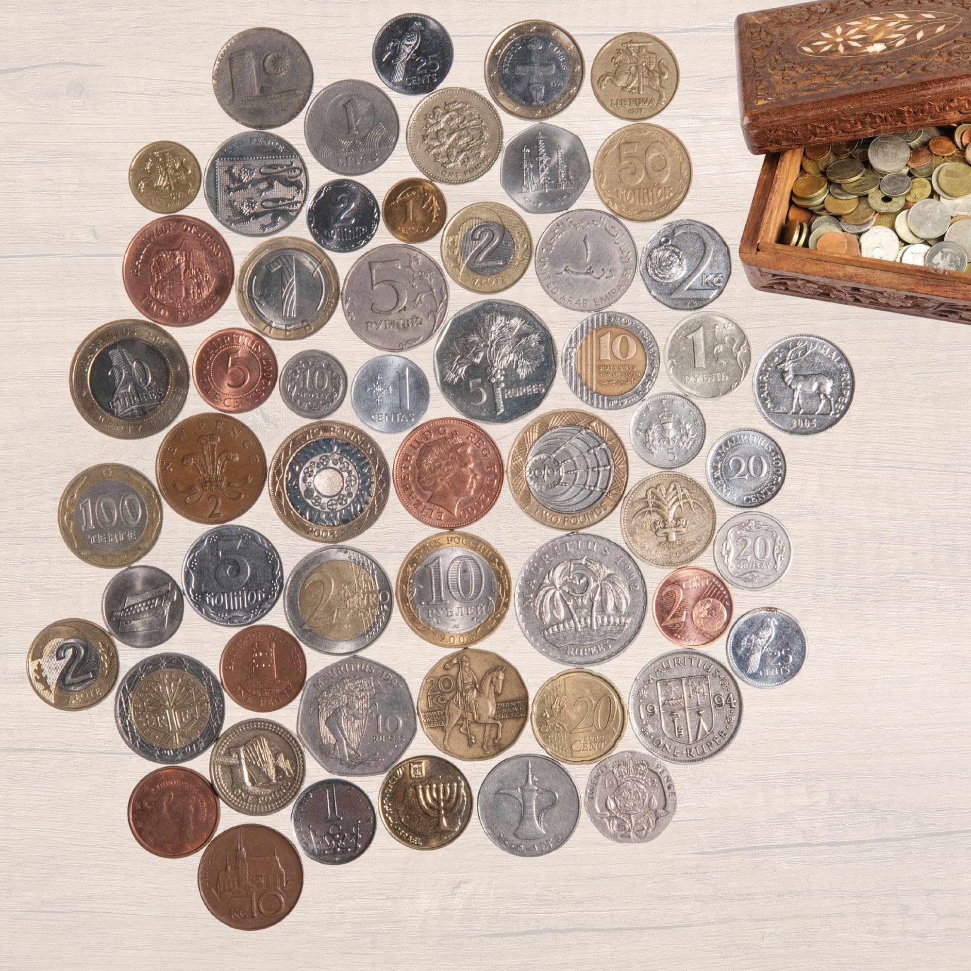 COINS OF ALL NATIONS コレクション World Coin Collection – Set of 15 Genuine Foreign Coins Issued