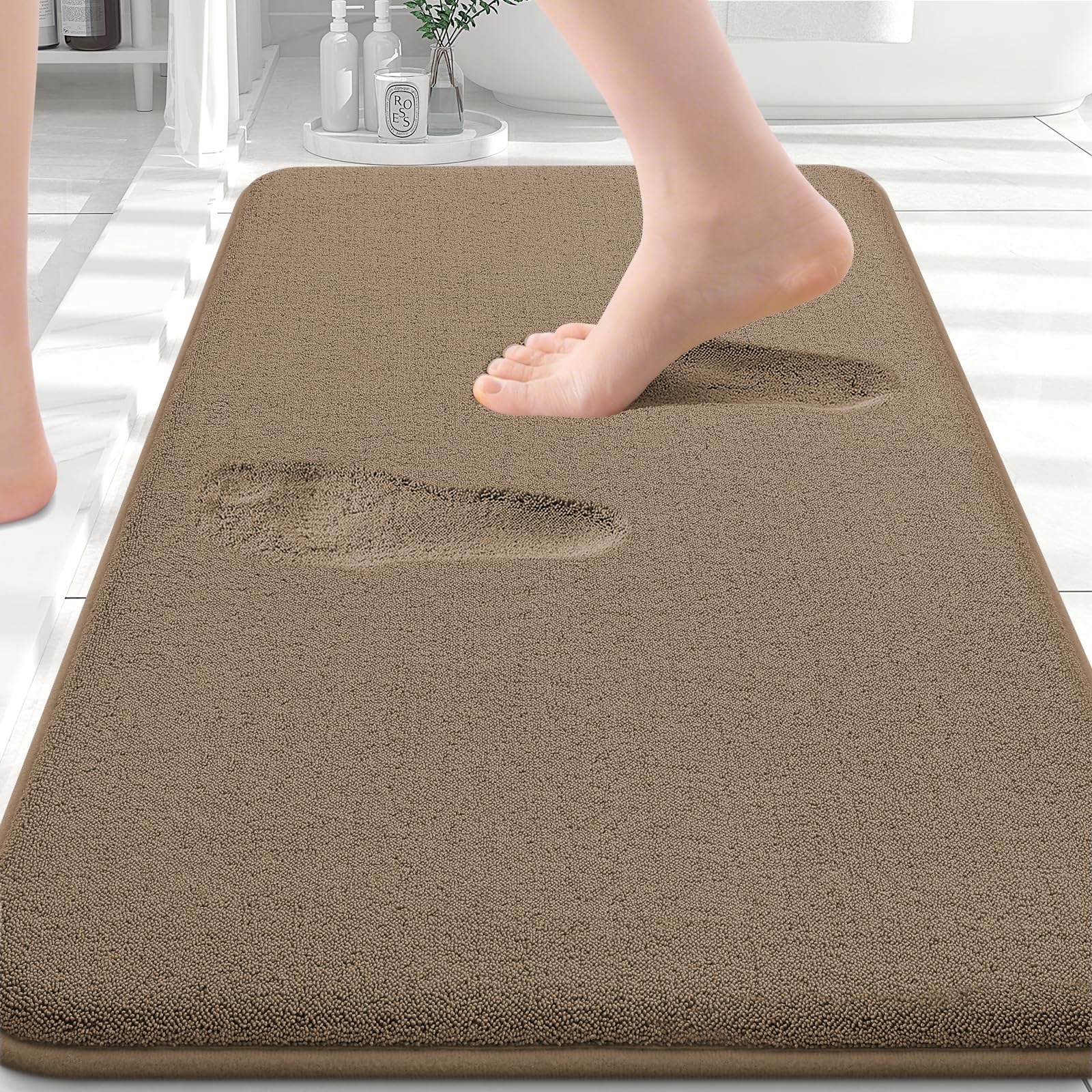 Smiry Smiry Memory Foam Bath Mat 30x20, Extra Soft Absorbent Bathroom Rugs
