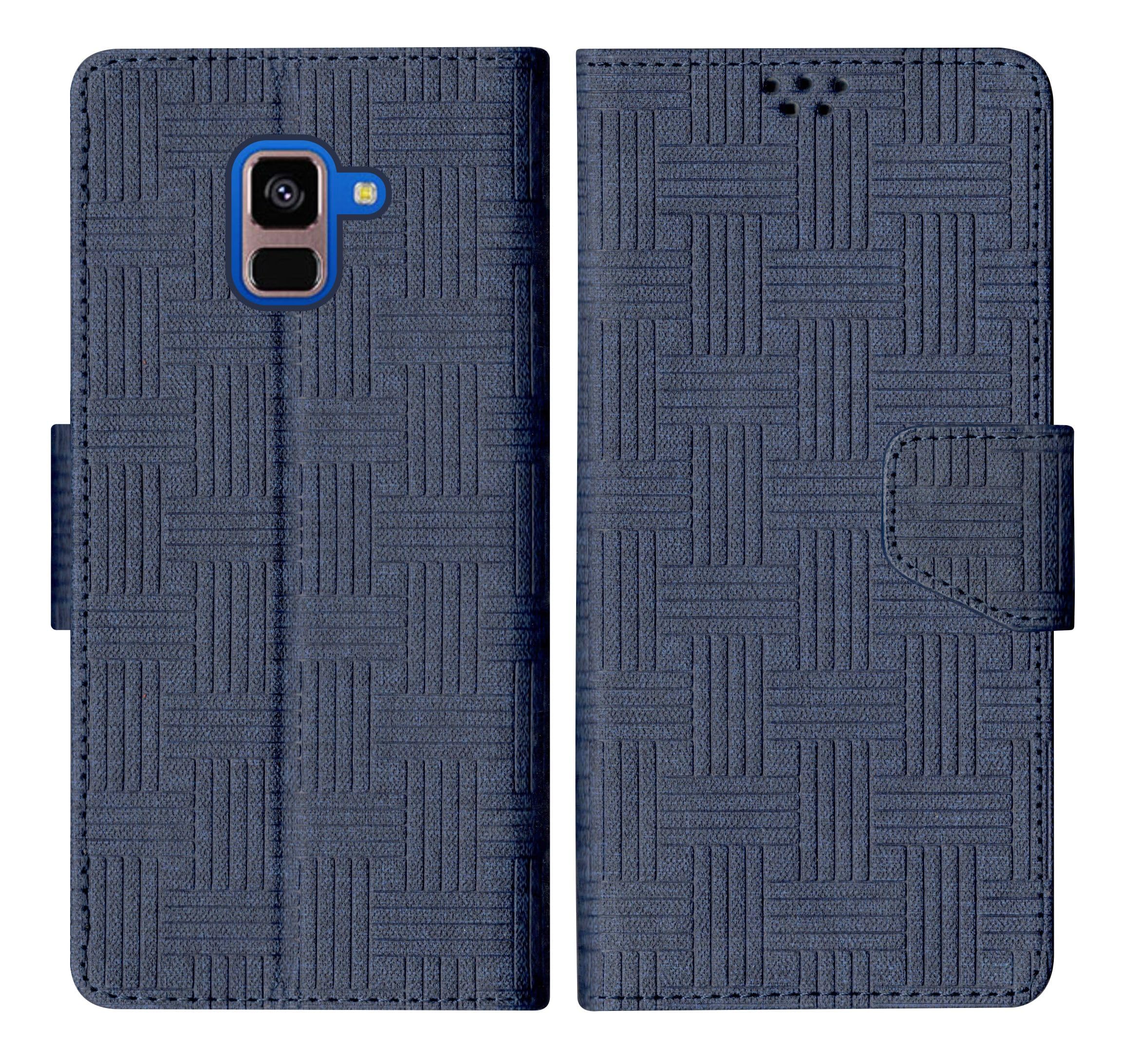 SBMS Flip Cover for Samsung Galaxy A8 Plus Back Cover Case with Magnatic Closure | Inbuilt Stand | Card & Money Pocket (Mat Blue) (B0CBWT2CJR) Amazon Price History, Amazon Price Tracker
