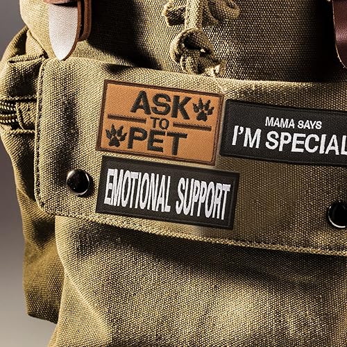 Miniatura 4 de Parches para arnés para perro, parche para perro de servicio con cierre de gancho y bucle, parche táctico bordado de alta visibilidad para perros de