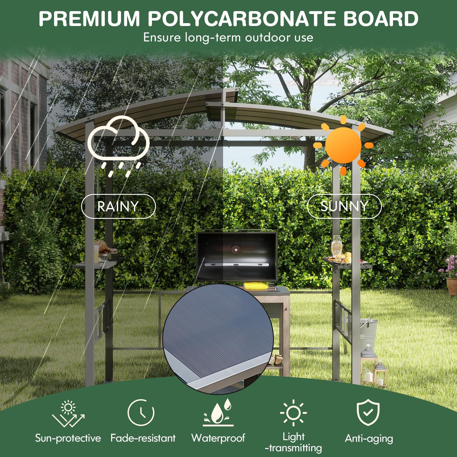 RELAX4LIFE Abri Barbecue Exterieur | Tonnelle Barbecue Exterieur