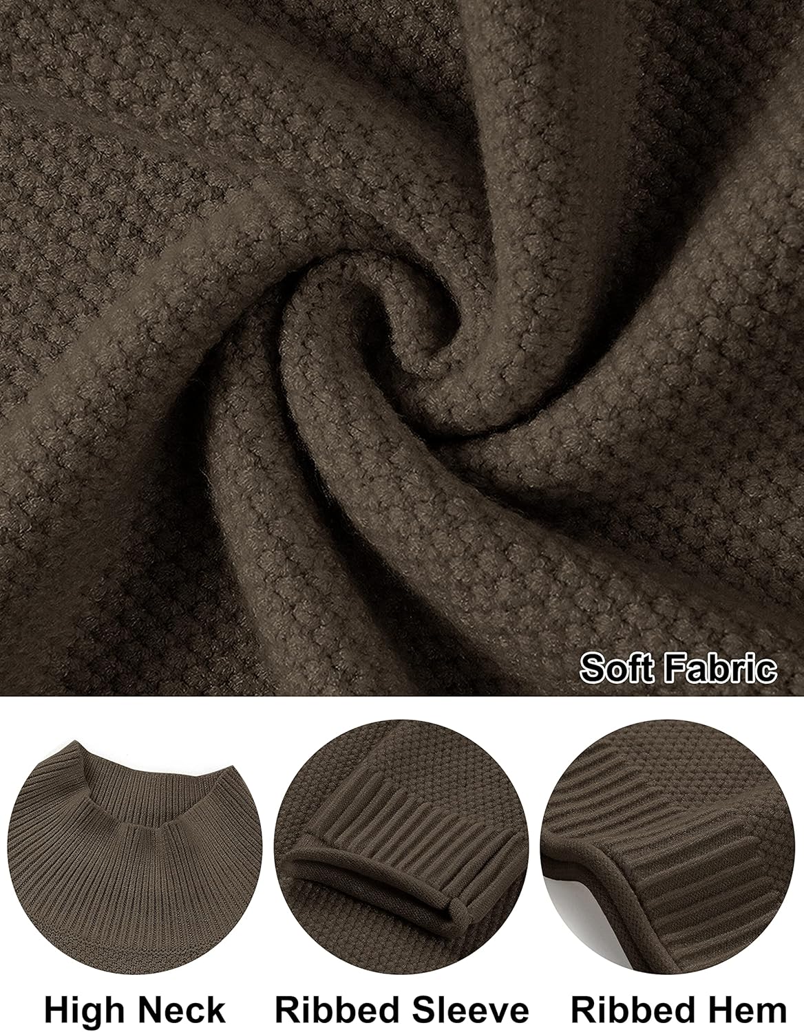 MEROKEETY Women's Turtleneck Long Sleeve Sweater 2025 Fall Cozy Knit Loose Casual Trendy Pullover Tops Winter Clothes