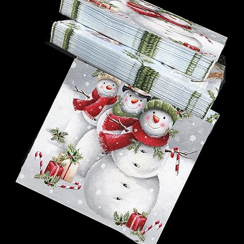 Miniatura 7 de Servilletas de Navidad de 13 x 13 pulgadas para Decoupage Muñeco de nieve Servilletas de papel de Navidad Servilletas de papel de Navidad