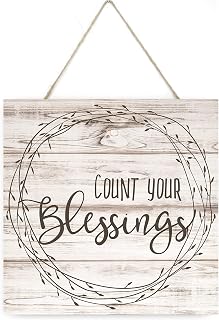 MRC Wood Products Count Your Blessings Wooden Plank Sign 7.5x7.5