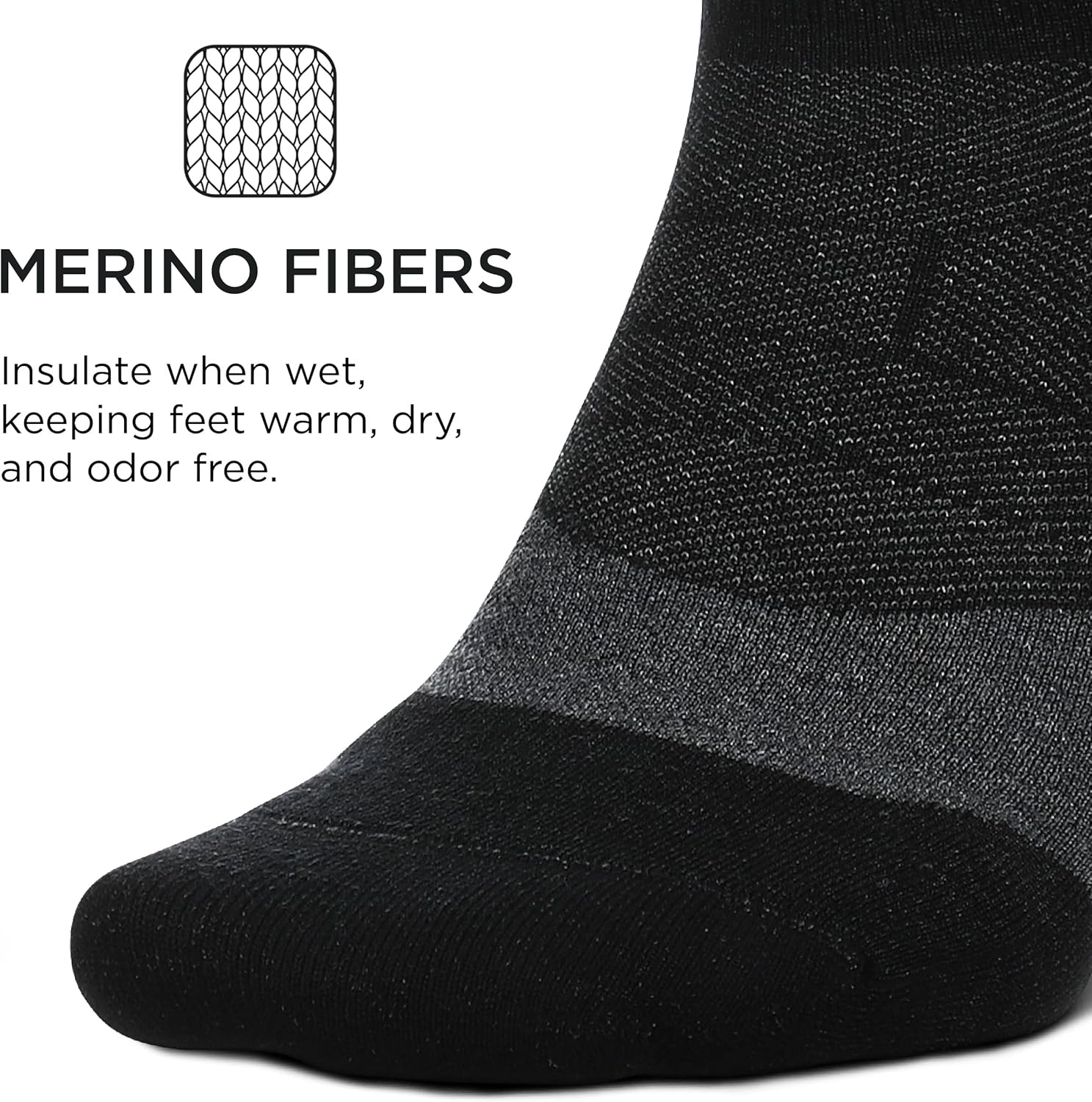Feetures Merino 10 Cushion Quarter Sock Stripe - Image 5