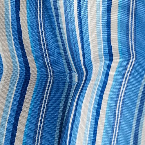 Miniatura 5 de Greendale Moda para el hogar al aire libre - Cojín para asiento y respaldo de silla (2 unidades), en Aloha, Rayas azules de acero.