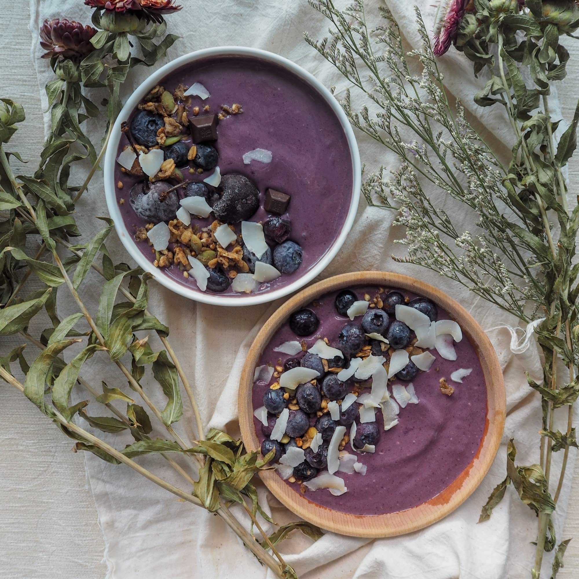 Acai Pulver Bio Gefriergetrocknete Beeren (Roh Vegan) Acai-Beeren-Pulver Acaipulver Superfood Acai Smoothie Bowl Porridge Topping - Freeze Dried Food Raw Organic Acai Berry Powder | PureRaw 80g