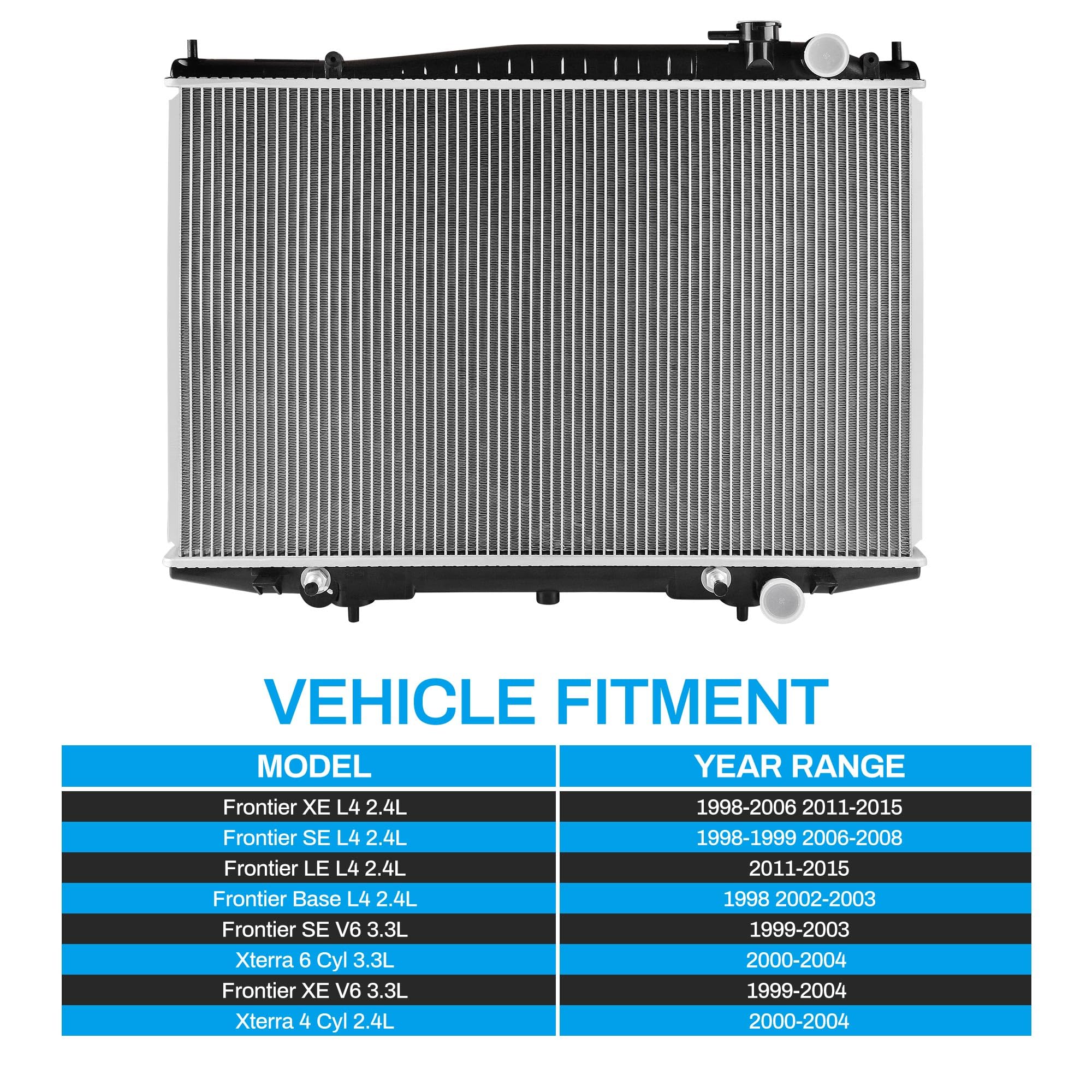 A/C Condenser For 2003-2004 Nissan Frontier & Xterra – Aluminum, 28 6/8" X 14 1/8" X 5/8" Core