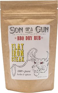 Son of a Gun Seasoning - Flat Iron Steak Rub & Seasoning - All-Purpose BBQ Cookout Spice Mix for Grilling Beef, Chicken, Pork, Burgers, Steak/Seasoning Salt BBQ -no MSG- All-Natural - 3oz Pack