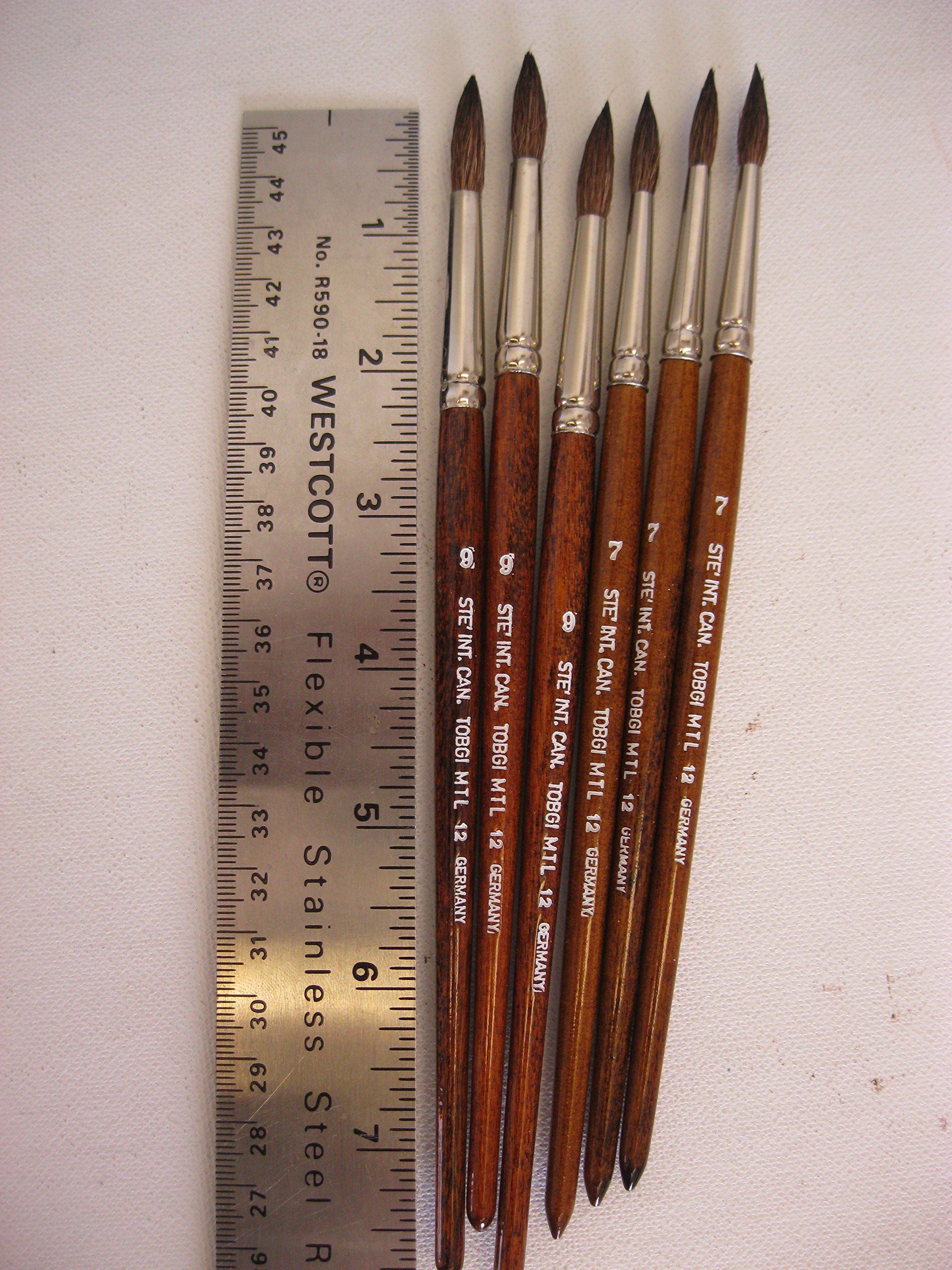 Tobgi Art 6 PCS Water Color Brushes Round Sizes #7 and #9