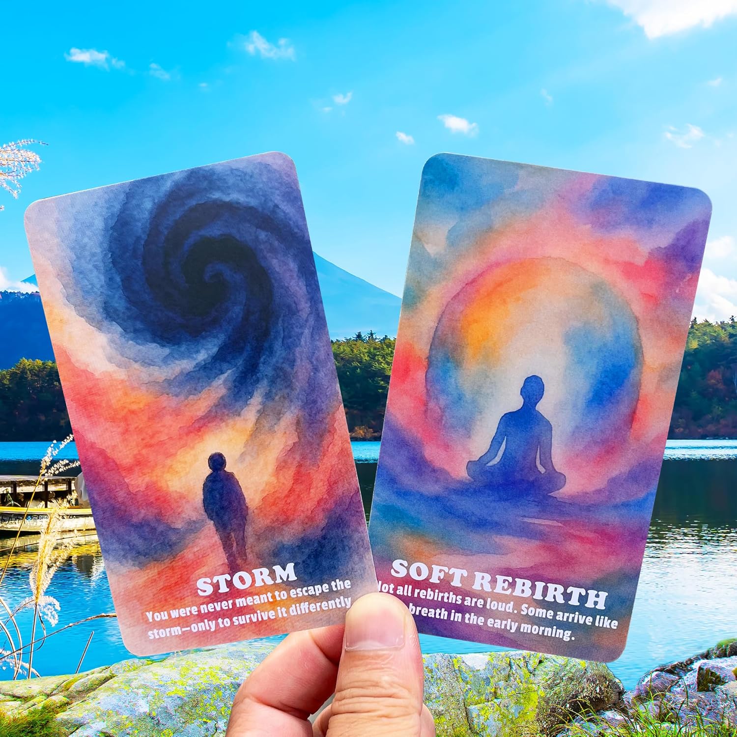 GZXINKE Echoes of The Soul Oracle Deck, Oracle Cards for Beginners, 54-Card Deck for Self-Discovery, Healing, Intuitive Growth, Guided Messages, Mindfulness Oracle Cards