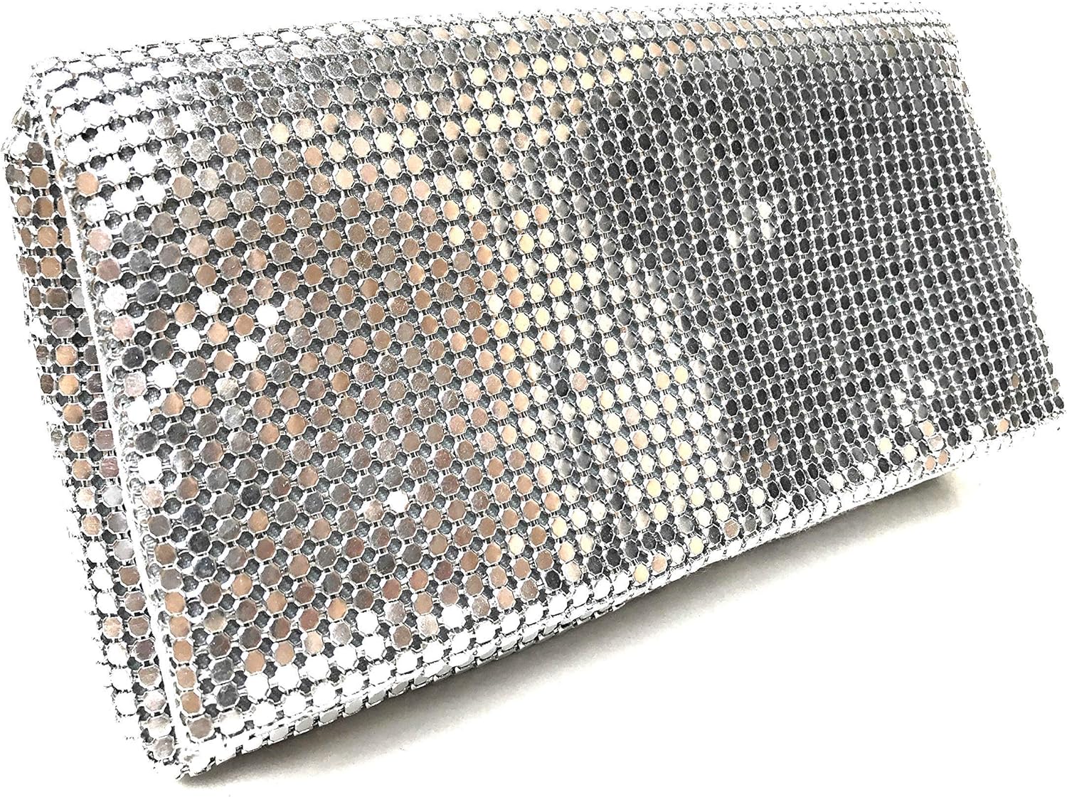 Women Vintage Evening Clutch Metal Mesh soft purse with Short Shoulder Strap for Parties, Weddings, Events