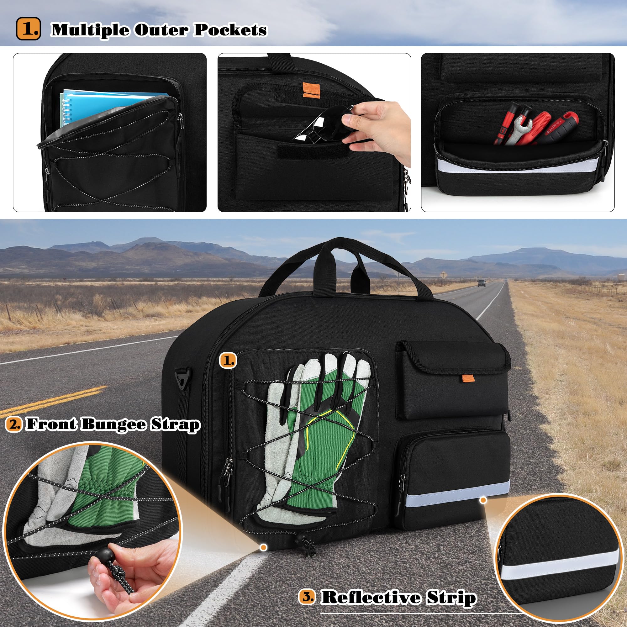 HODRANT Bolsa con Forro para Paquete de Viaje, Organizador de Paquetes de Viajes en Motocicleta Compatible con Los Modelos Street Glide Electra Glide Road King Road Glide Touring, Sólo Bolsa
