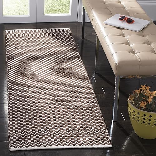 Miniatura 5 de SAFAVIEH Boston Collection BOS686N - Alfombra de algodón hecha a mano de 6 x 9 pies, color azul marino