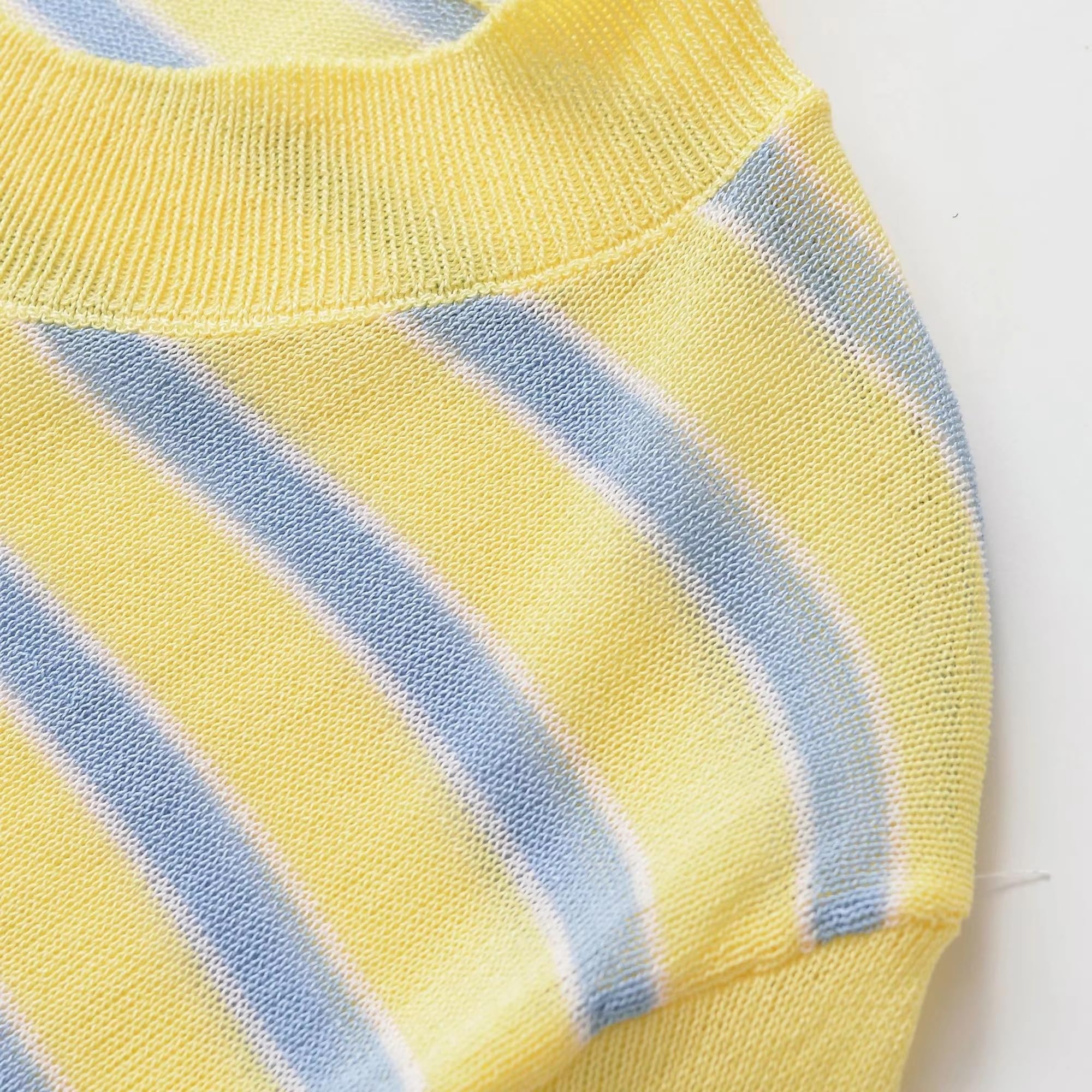 MORISTE Maglia a Righe Donna, Blusa Aderente Maniche Corte Collo Alto per Estate
