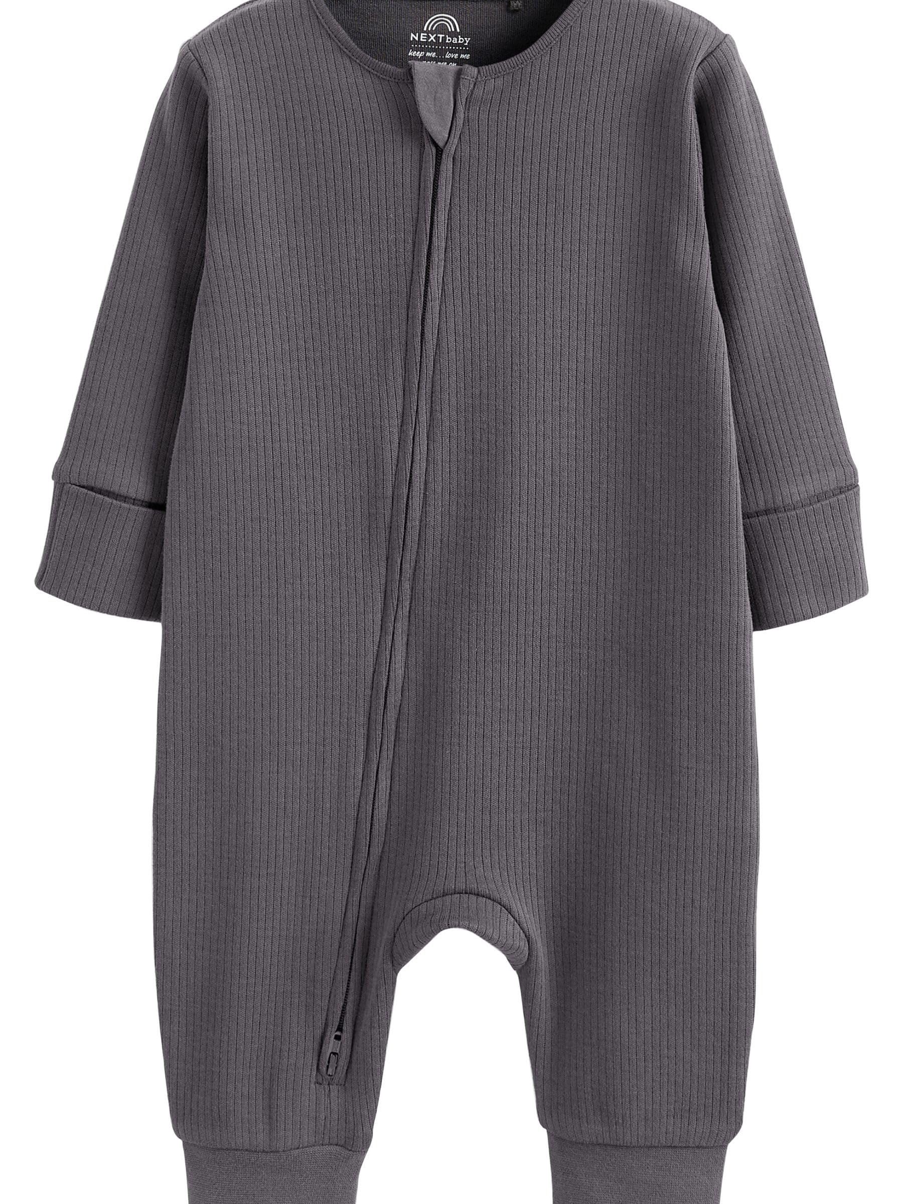 NEXT Noworodki unisex Zestaw 3 par śpiochów niemowlęcych bez stópek z dwustronnym suwakiem, 100% bawełny
