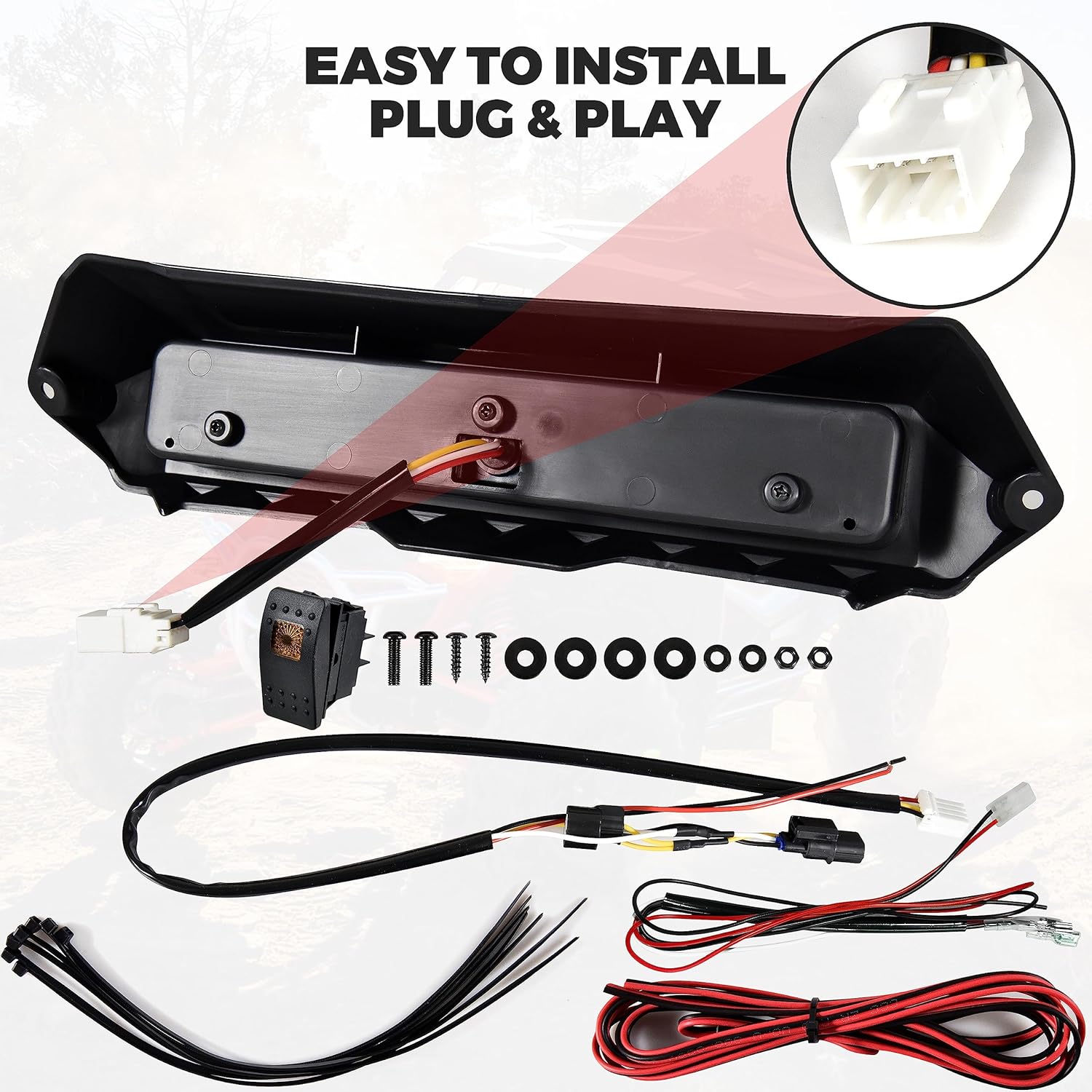 SAUTVS LED Rear Center Accent Tail Light Kit for Honda Talon 1000, LED Auxiliary Light Rear Lamp Brake Stop Taillight Assembly for Honda Talon 1000R 1000X 1000X-4 2019-2024 Accessories