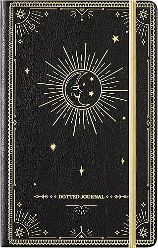 Miniatura 1 de Artfan Diariocuaderno de puntos, cuaderno de tapa dura con cuadrícula de puntos, papel grueso de alta calidad con bolsillo interior fino, piel