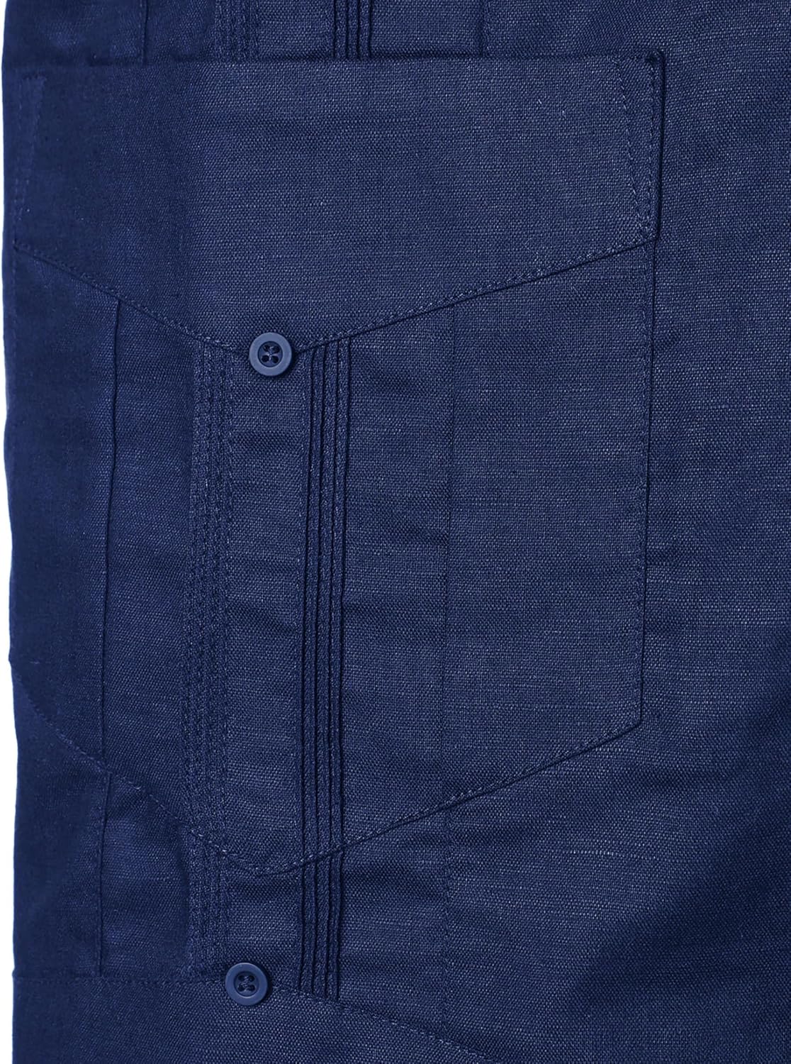 VATPAVE Mens Linen Cuban Guayabera Shirts Casual Button Down Short Sleeve Summer Shirts - Image 5