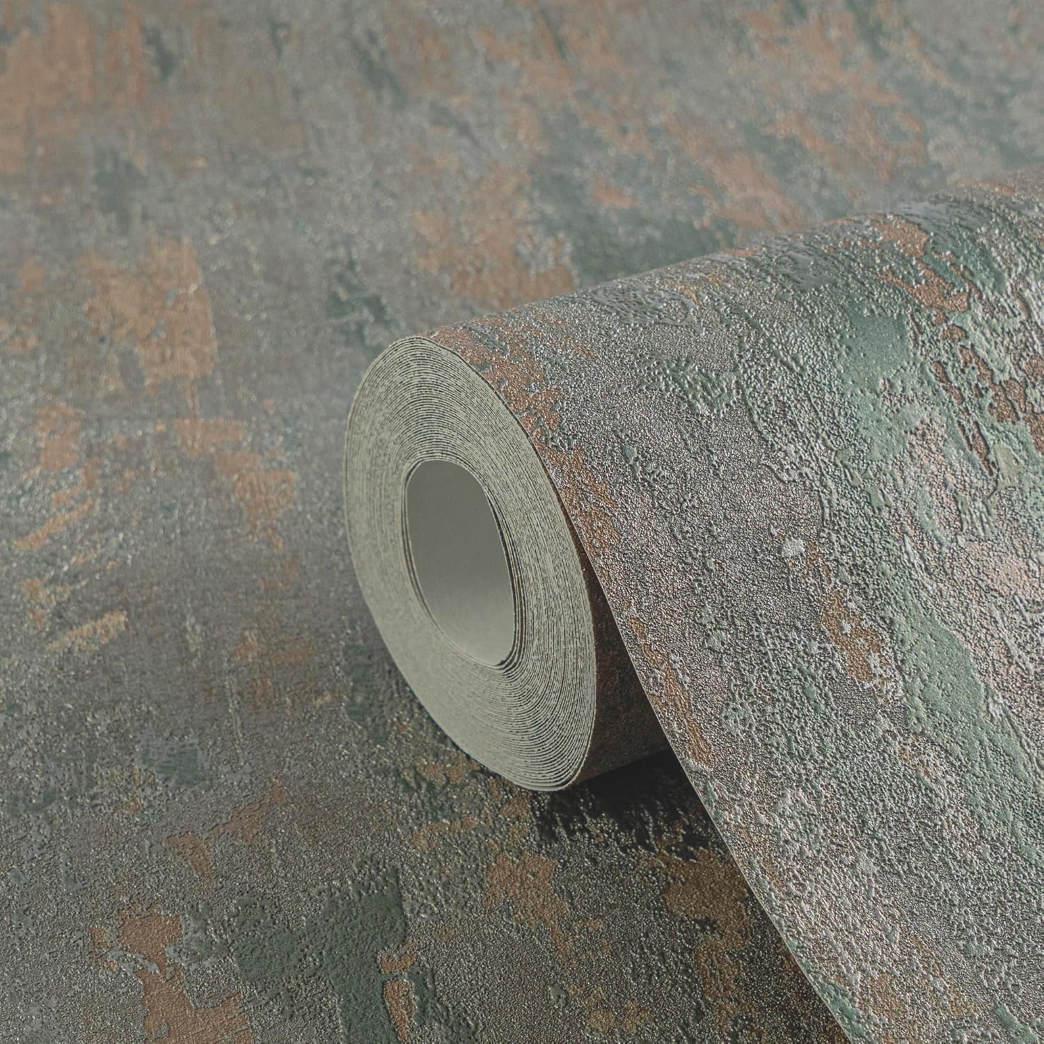 A.S. Creation Plain Wallpaper Trendwall 2 Non-Woven Wallpaper 10.05 m x 0.53 m Green Bronze Brown Made in Germany 326512 32651-2