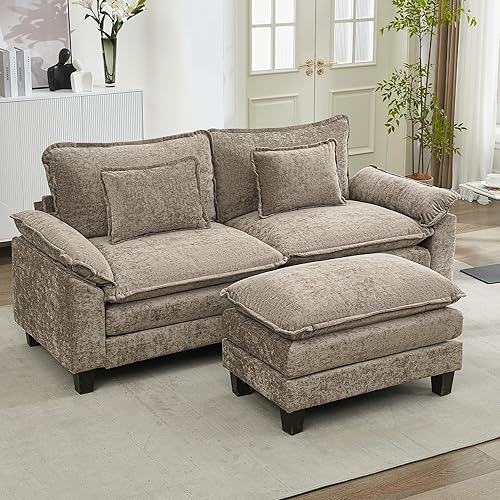 Miniatura 70 de URRED Cloud Couch - Sofá modular modular de 87 pulgadas, moderno sofá de asiento profundo en forma de L con otomana y almohadas, sofás de felpilla