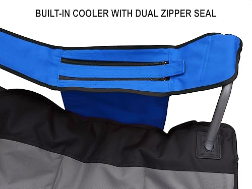 Miniatura 6 de GigaTent Silla de camping con reposapiés, sistema de visión integrado para tabletateléfono celular, enfriador integrado y portavasos (azul)