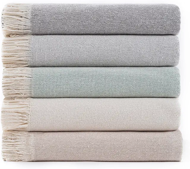 Manta Yoga Multiusos Todocama - Algodón Reciclado, Gris Claro 125x180cm