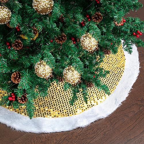 Vista 86 de Mr. Pen Christmas Tree Skirt - 48 inches, Faux Fur, White