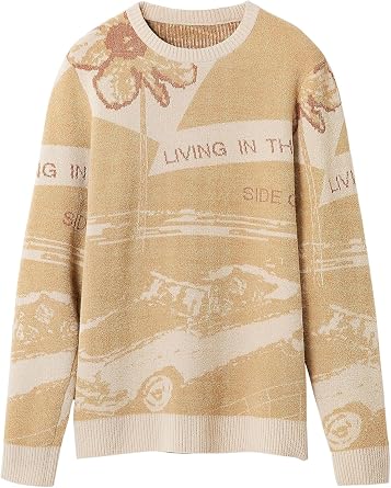Desigual Mens Jacquard Car Pullover