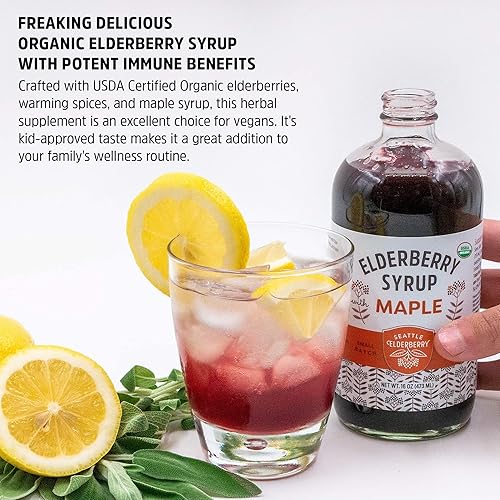 Miniatura 3 de Seattle Elderberry Paquete de jarabe 2 botellas de deliciosos suplementos de hierbas de saúco sin gluten con potentes beneficios inmunológicos