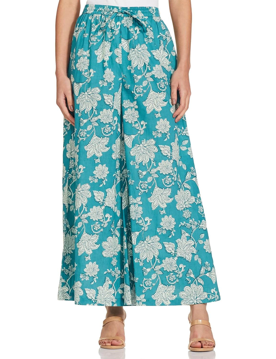 Amazon Brand - Myx Women's Relaxed Palazzo (PAG231_Teal Chintz_S_Teal Chintz) - Review, Price and Buying Guide
