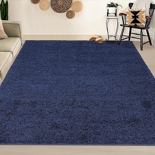 Miniatura 1 de GlowSol Area Rugs - Alfombras lisas de 5 x 8 pies, alfombra gruesa de felpa mullida, alfombra de área de pelo bajo, no desprende pelusa, alfombra