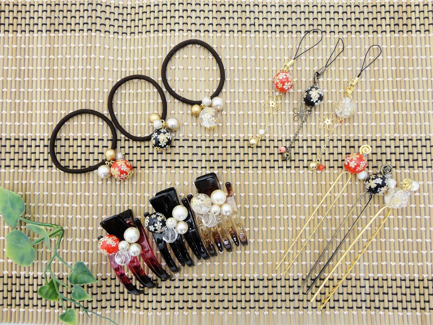 Kyosuke Hair Accessory Japanese Pattern Hair Rubber Yuzen Beads