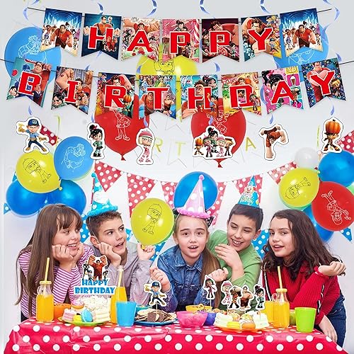 Miniatura 5 de Wreck it Ralph - Suministros de fiesta de cumpleaños, Wreck-It Ralph 2, decoraciones de fiesta de Wreck-It Ralph para niños, recuerdos de fiesta de