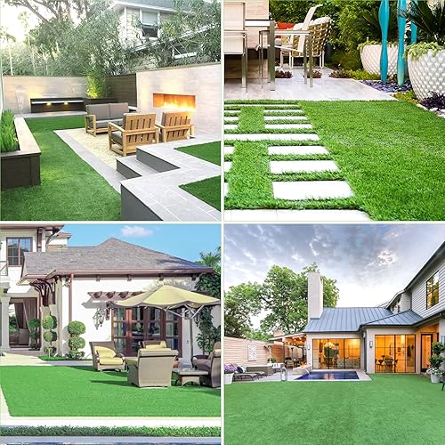 Miniatura 2 de Findosom Hierba artificial, 5 x 8 pies, alfombra realista para interiores y exteriores, jardín, césped, paisaje, patio, césped sintético para