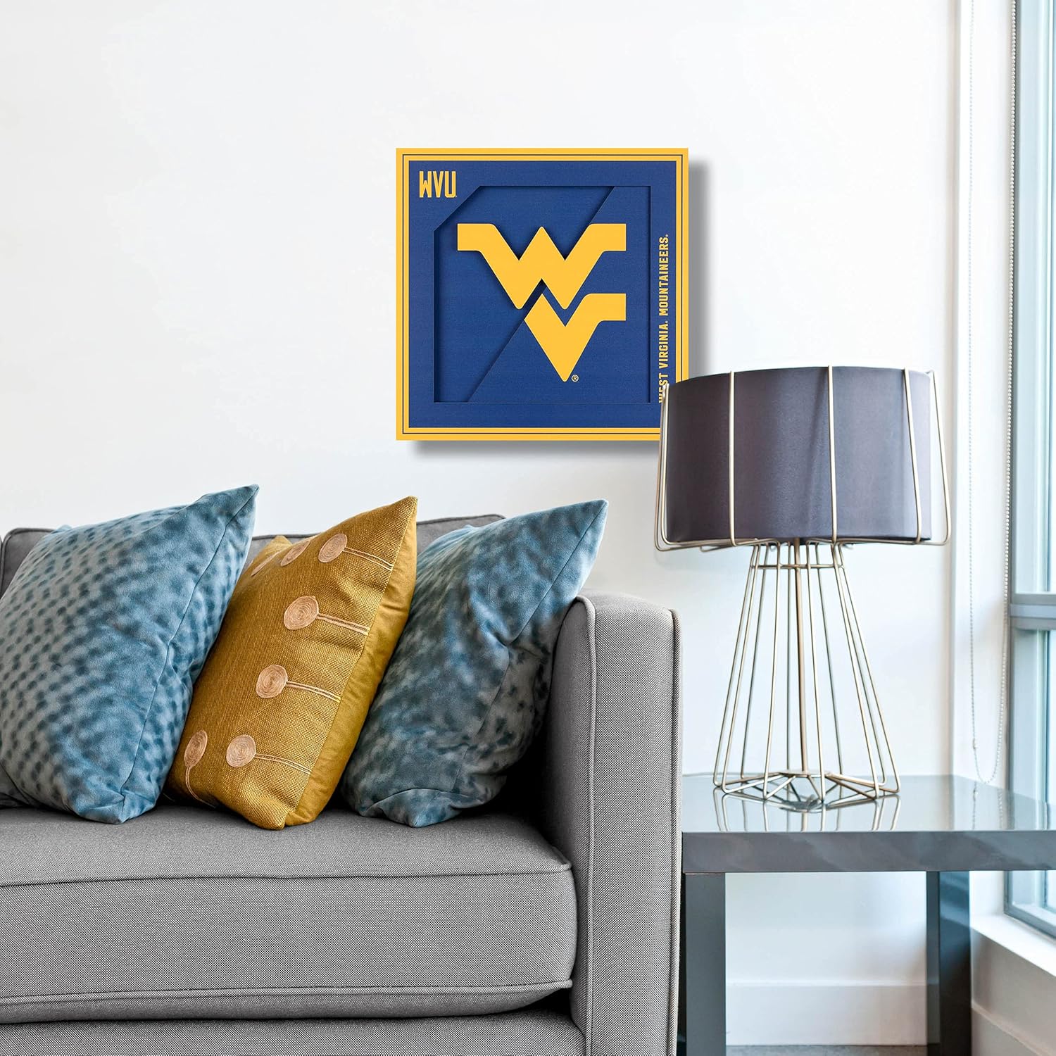 YouTheFan NCAA West Virginia Mountaineers 3D Logo Series Wall Art - 12x12