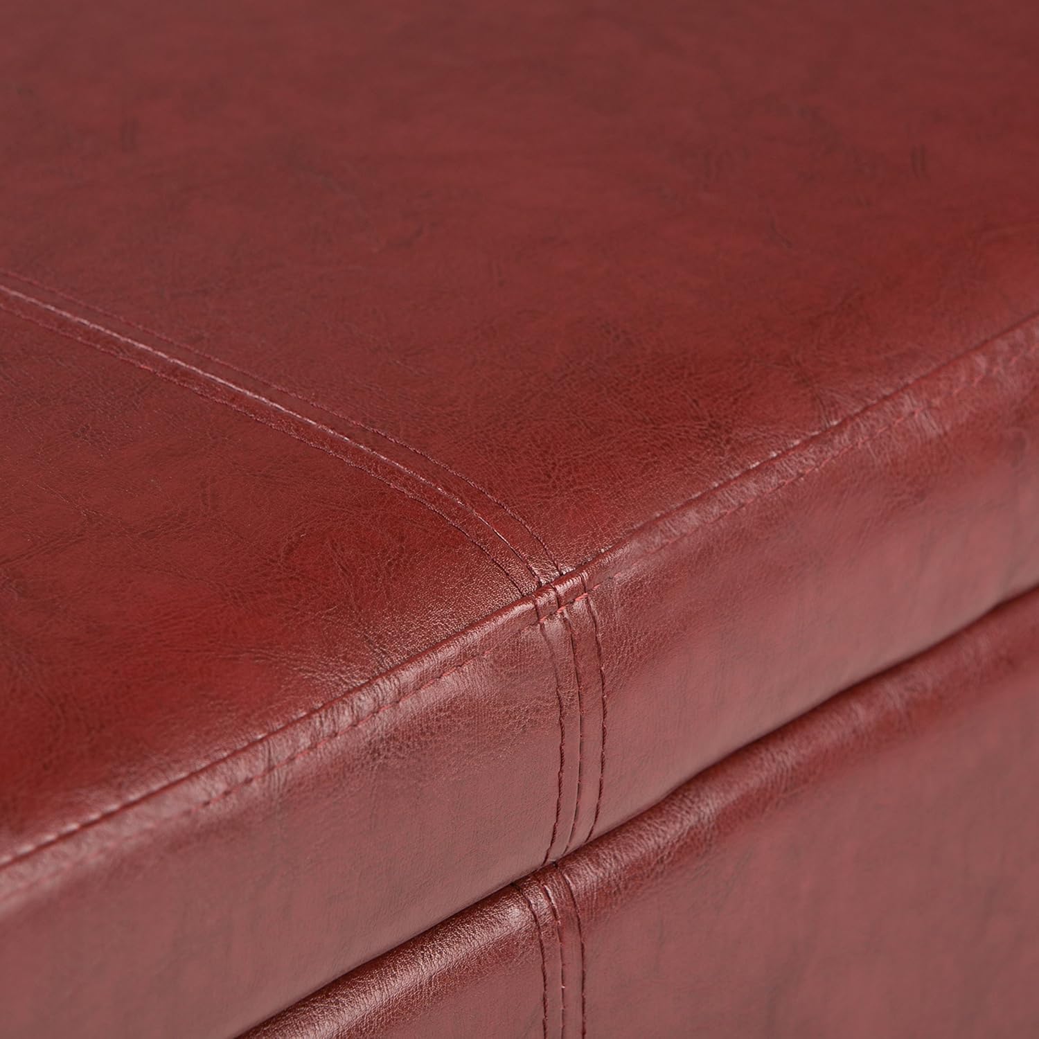 SIMPLIHOME Avalon 48 inch Wide Rectangle Lift Top Storage Ottoman Bench in Upholstered Red Faux Leather with Large Storage Space for the Living Room, Entryway, Bedroom, Contemporary : Home & Kitchen
