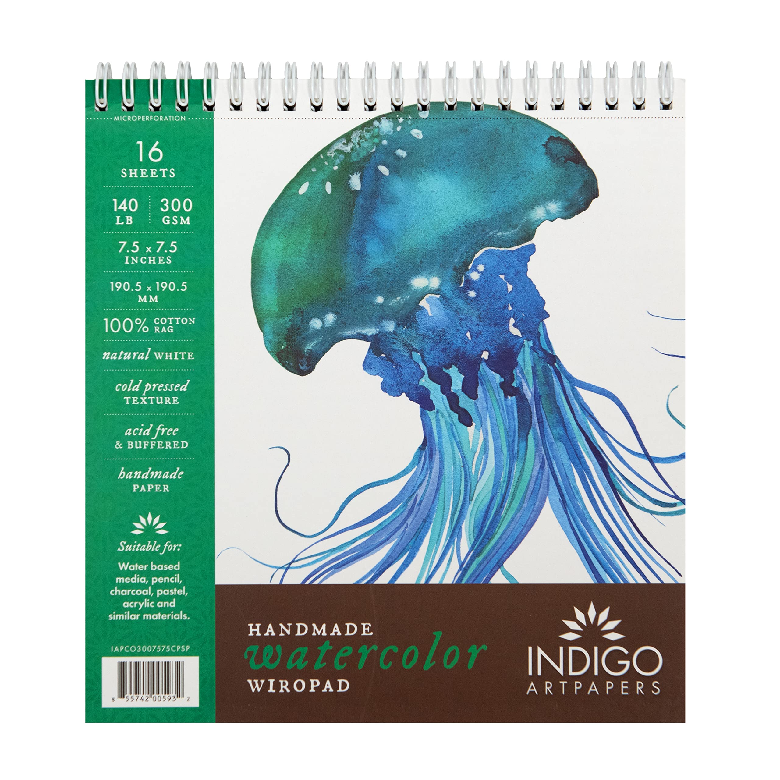 Carnet aquarelle de voyage Indigo Art Papers 100% coton pour peindre en plein air partout