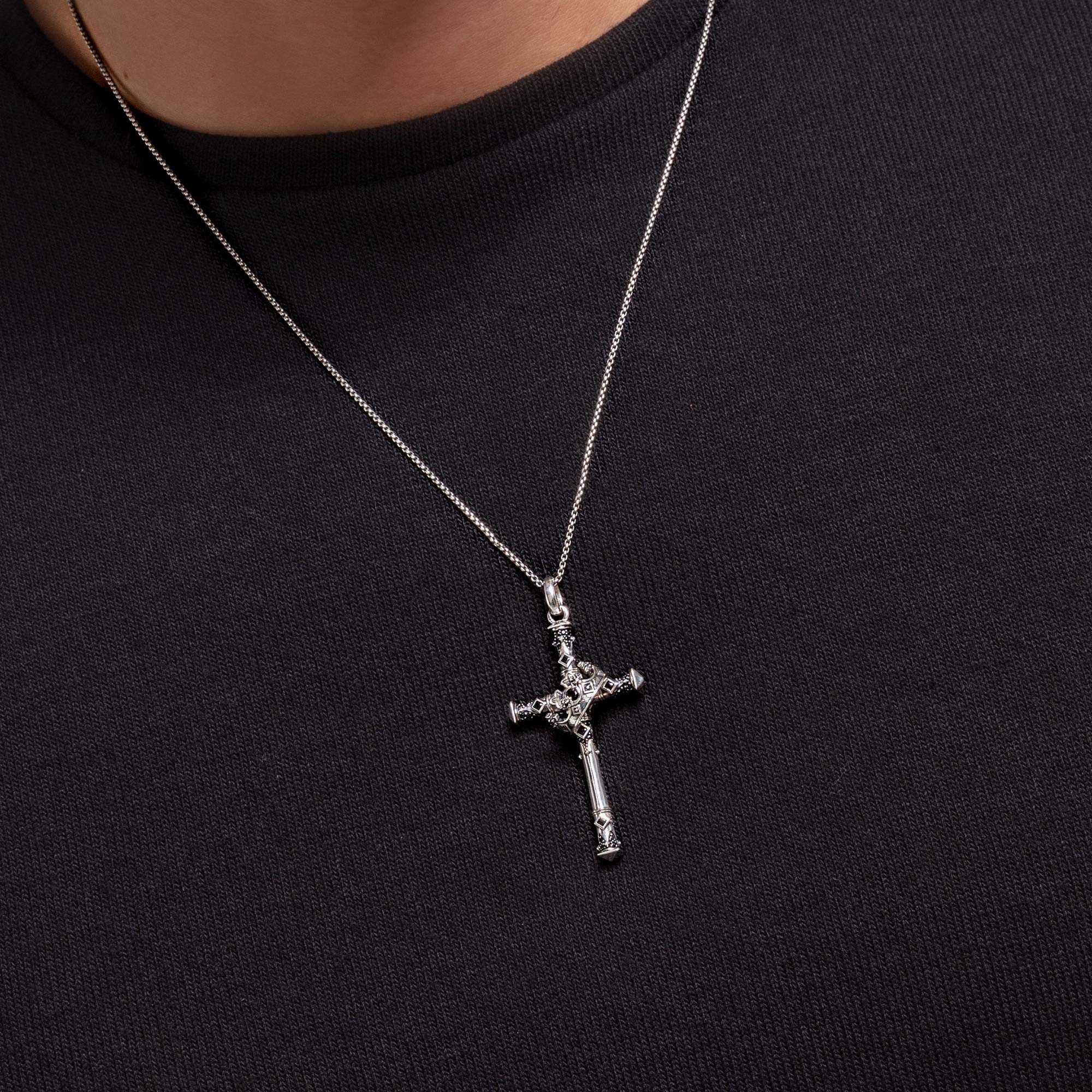 THOMAS SABO Anhänger Kreuz und Krone 925 Sterlingsilber, Geschwärzt