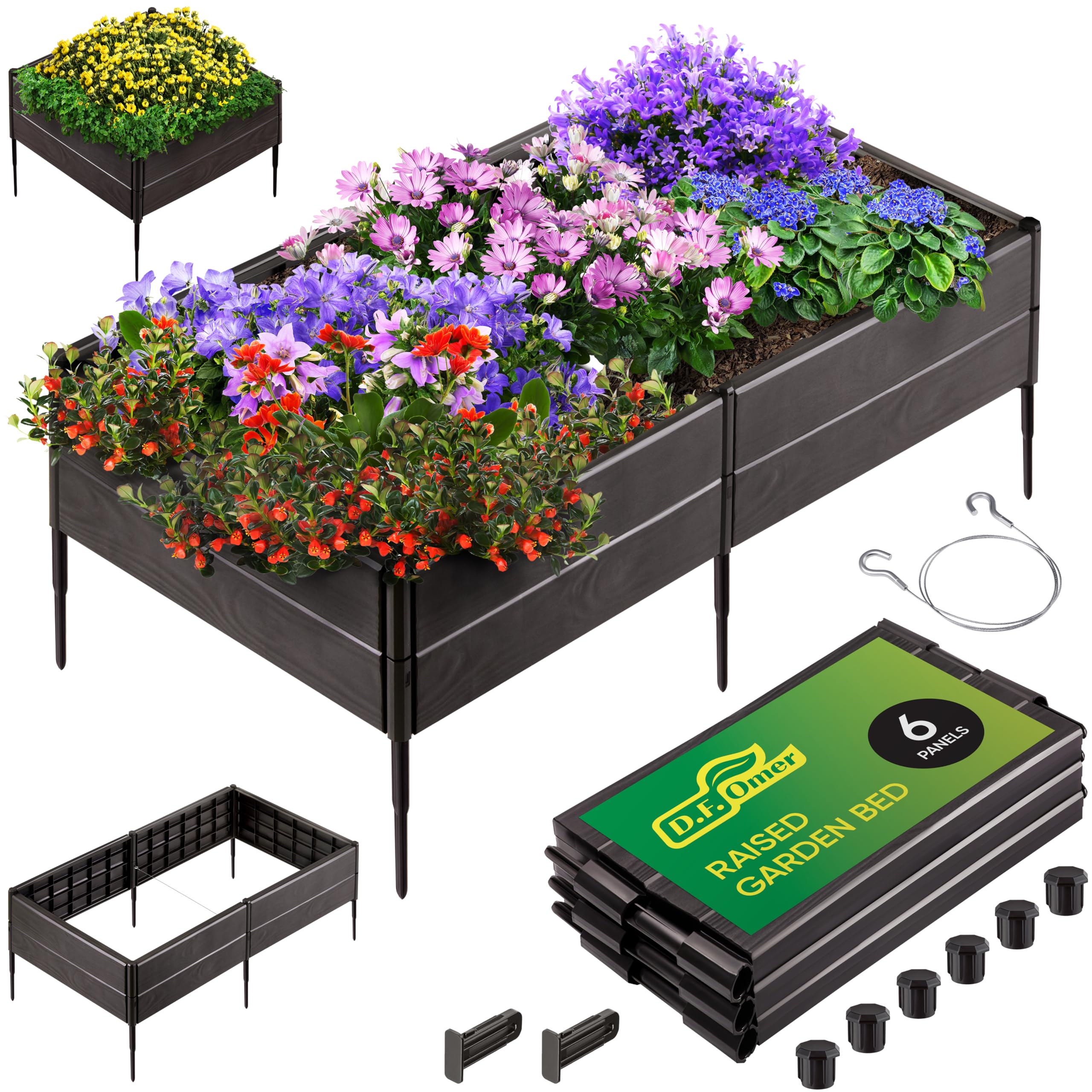 Amazon.com: Raised Garden Bed Made of 100% Recycled Plastic Panels | Garden  Boxes with Legs or Without | Holding 4 cu ft of Soil |by D.F. Omer : Patio,  Lawn & Garden
