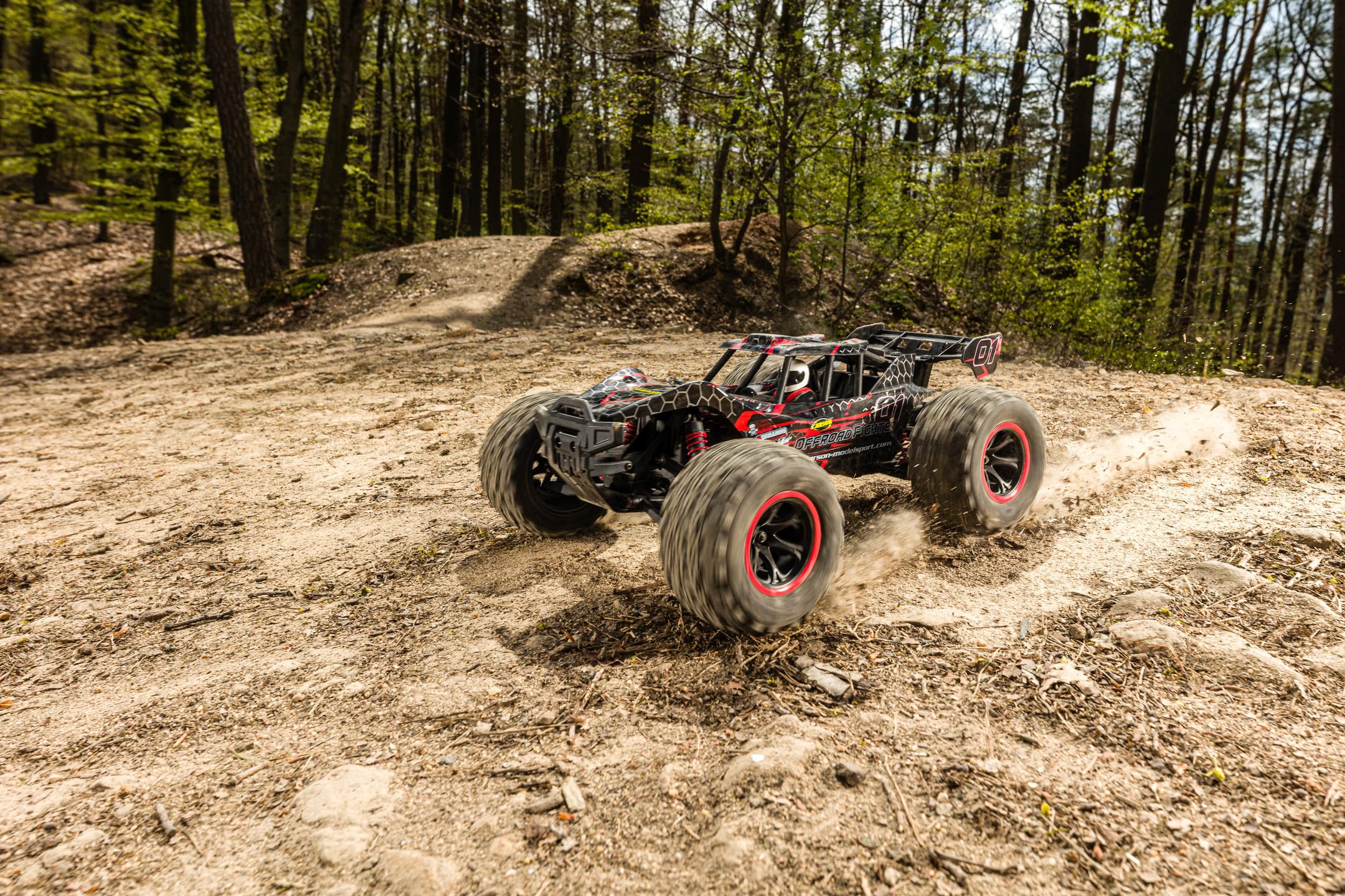 Carson 500404255 1:10 XS Offroad Fighter Cage 100% RTR rot - Ferngesteuertes Auto, RC Buggy, inkl. Batterien und Fernsteuerung, Offroad Buggy