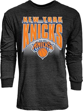 Blue 84 NBA Unisex-Adult NBA Officially Licensed Tri-Blend Long Sleeve T-Shirt Starters Black