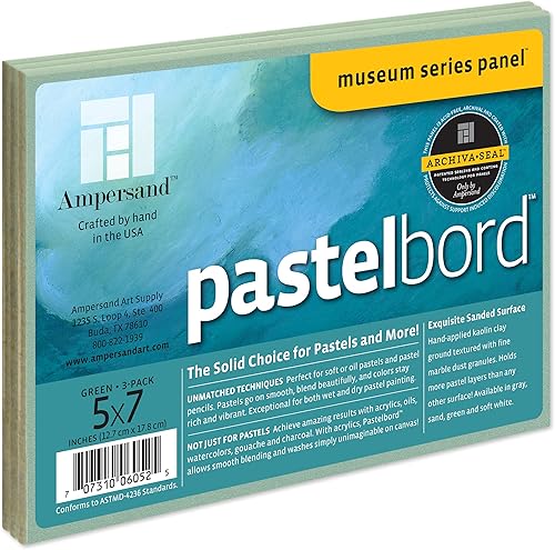 Miniatura 12 de Ampersand Art Supply Panel de pintura pastel: Serie Museo Pastelbord, blanco, perfil plano de 1/8 pulgadas, 9x12