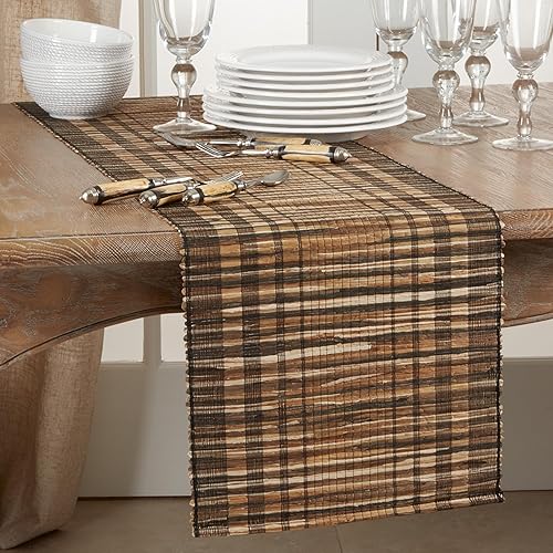 Camino de mesa de jacinto de agua a rayas